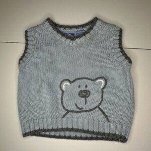 Blue Knit Bear Vest – Koala Kids 6-9M